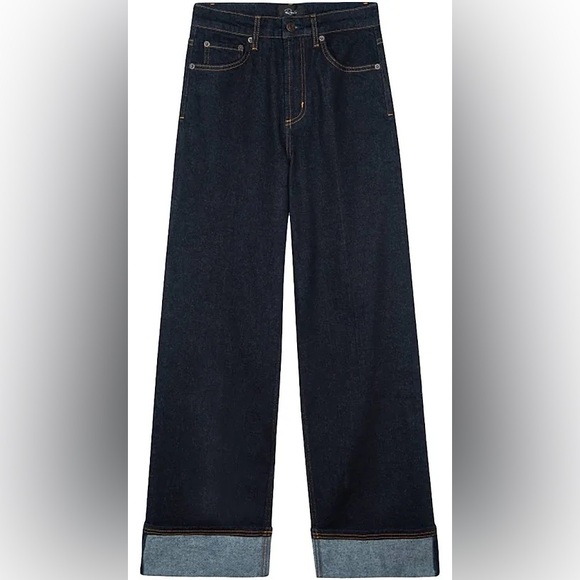 Rails Denim - Rails High-Rise Wide-Leg Jeans in Dark Blue
